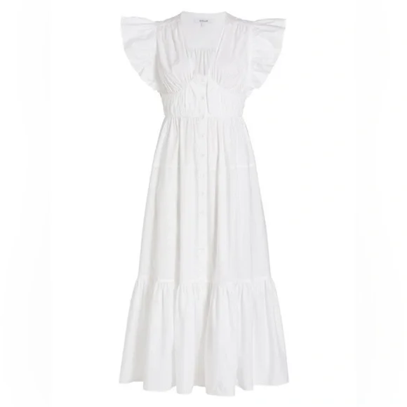 New! DEREK LAM 10 CROSBY 🤍 Greta Poplin A Line Midi Dress sz 2 NWT! - Picture 10 of 13